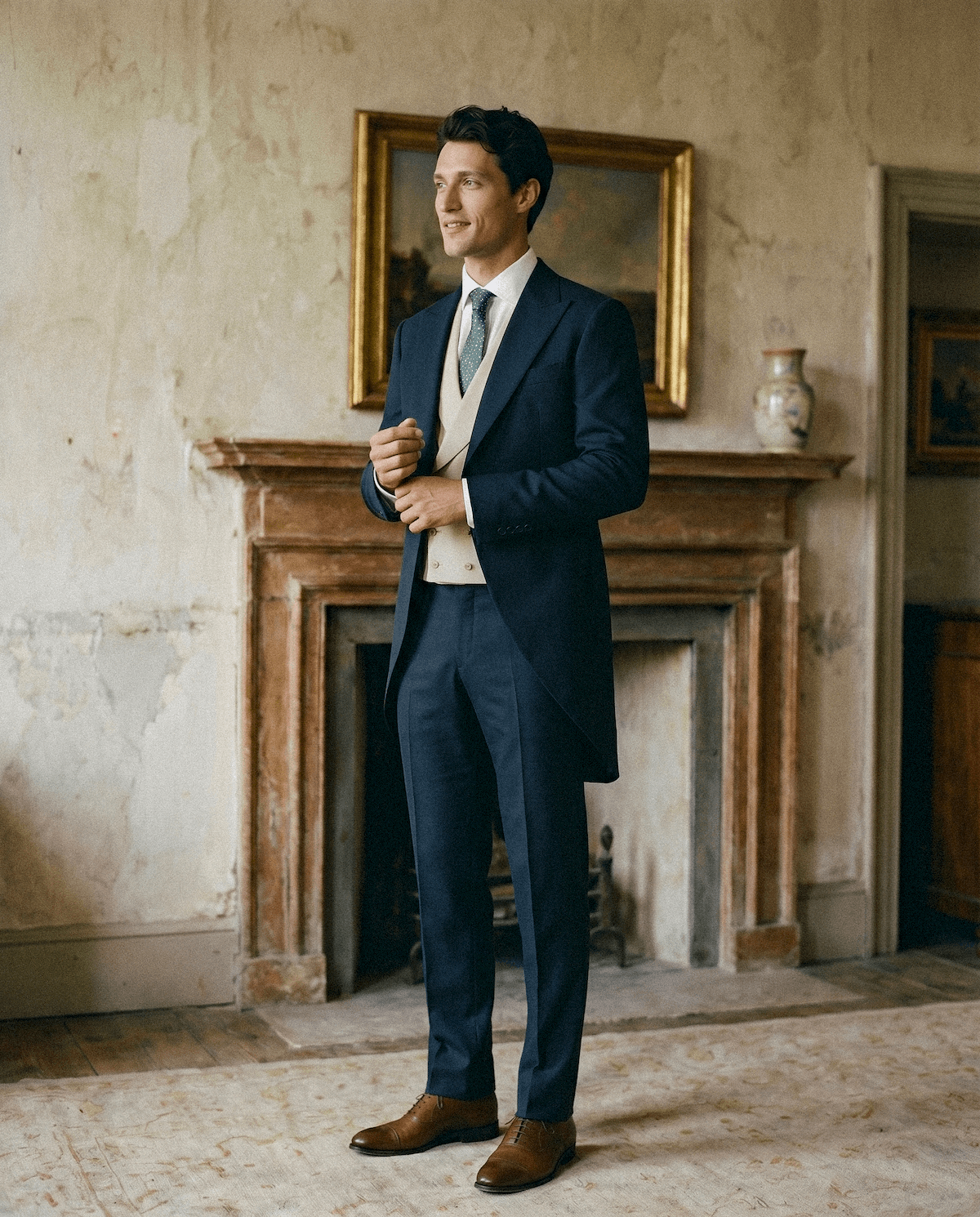 Location jaquette mariage bleu marine à Clermont-Ferrand - Le Vestiaire Blatin